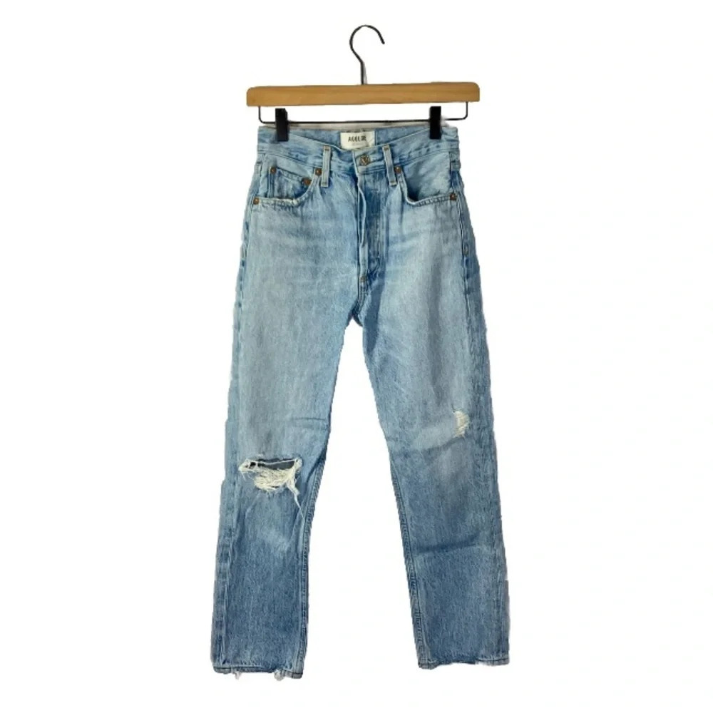 AGolde Riley High Rise Straight Jeans In Shatter - Picture 4 of 7